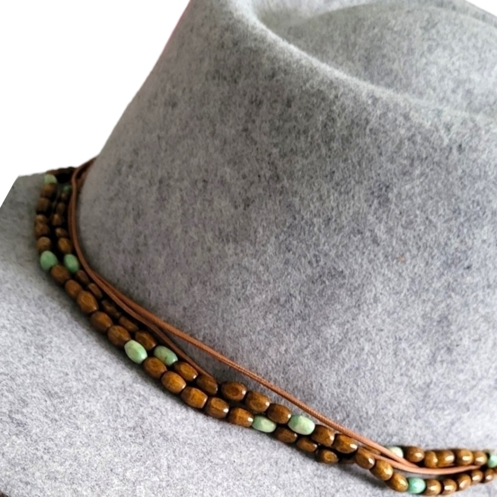 Hand Crafted Hat Band Brown/Green - Picture 3 of 3
